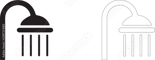 Canvas Print Home shower head vector icon filled and outline, morning invigorating shower and hygiene symbol