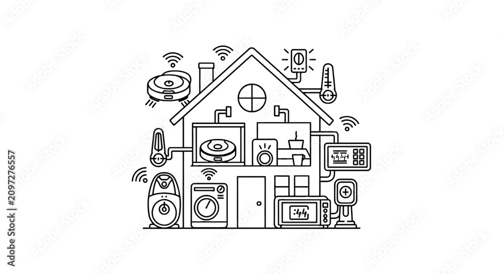 Fototapeta premium Smart Home Automation System Devices.