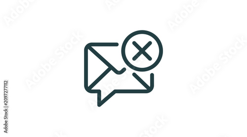 Email Cancel Icon with Envelope and Cross Mark