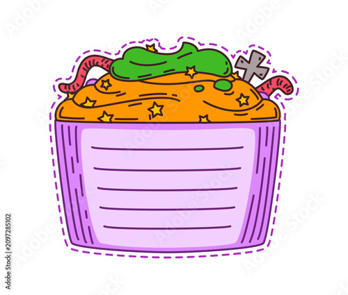 Φωτογραφία Halloween holiday cupcake kids memo note template