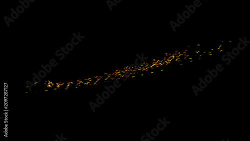 Foto A stunning display of vibrant lights against a dark background at night