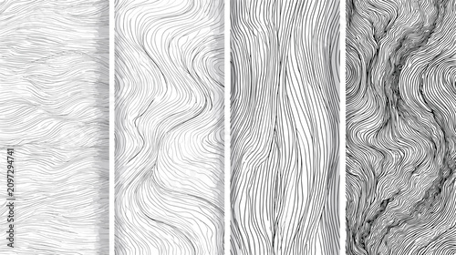 Valokuva Abstract Black And White Patterns With Flowing Lines And Textures In Monochrome