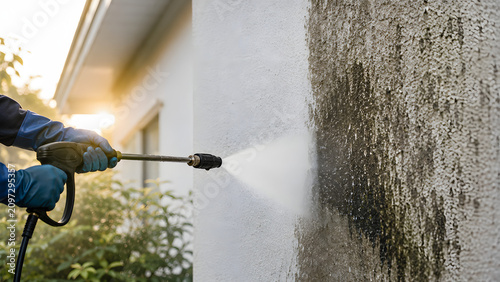 Pressure Washing Exterior House Wall