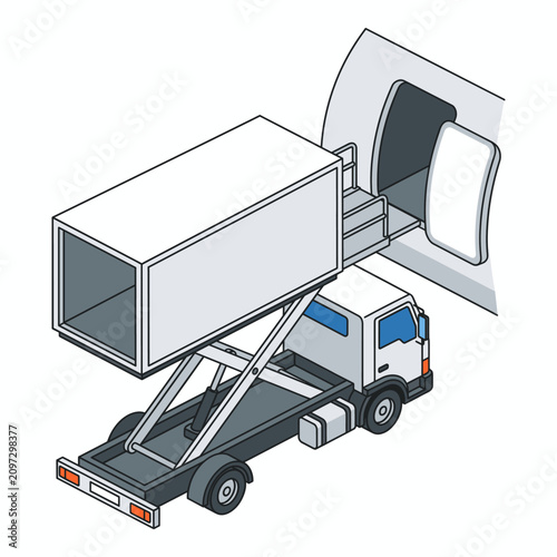 White delivery truck with cargo trailer loaded for commercial shipping and logistics transport on the road