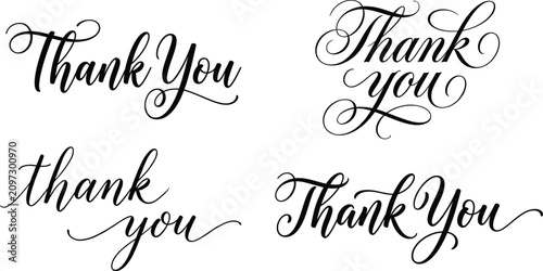 Cuadro en lienzo Elegant calligraphy thank you phrases