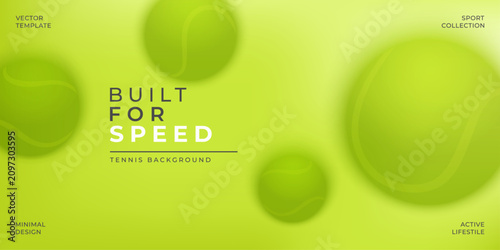 Minimal tennis background with abstract tennis balls, soft green gradient and clean typography. Perfect for sports branding, banners, web design, posters and social media.