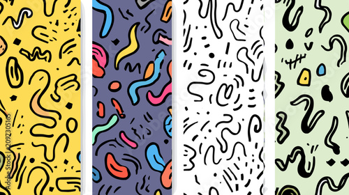 Konstfotografi Colorful Abstract Patterns With Vibrant Swirls And Organic Shapes In FunDesign S