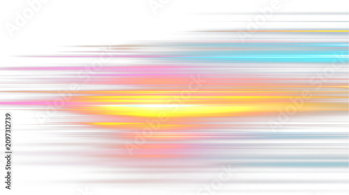 Abstract Multicolor Neon Speed Lines with Glowing Motion Blur on Transparent Background Overlay