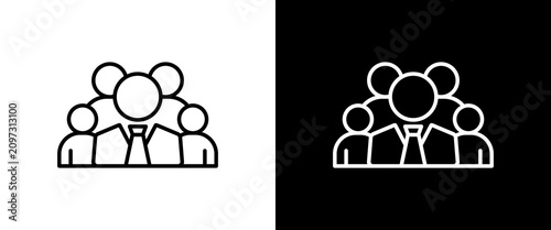 Employee  white and black icon set design