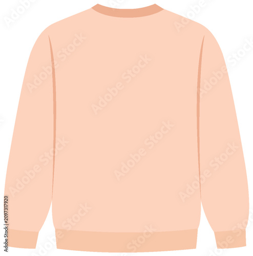 Peach Pastel Crewneck Sweatshirt Vector Illustration for Apparel Design Mockup