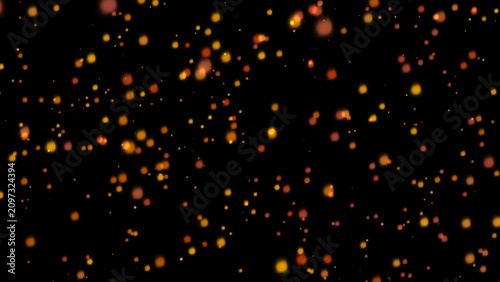 фотографія A mesmerizing display of vibrant orange particles on a dark background