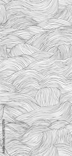 Seamless pattern of abstract waves creating line art. Seamless pattern of abstract waves with flowing lines creating a modern background