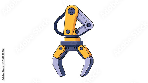 Fotografie Industrial robotic claw gripper arm vector illustration