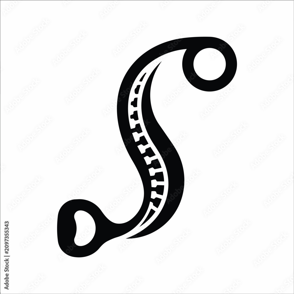Fototapeta premium Abstract s shaped zipper symbol icon