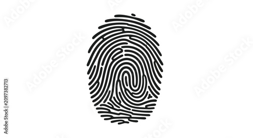 Foto Fingerprint Silhouette On White Background Detailed Black And White Design