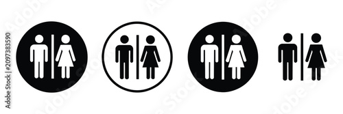 Bild auf Leinwand Toilet icon vector featuring girls and boys restroom signs with bathroom, WC, and lavatory symbols for public facilities