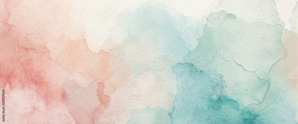 Obraz premium Soft Watercolor Abstract Background in Pastel Shades of Pink and Blue