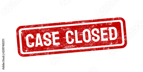Case closed red rubber stamp with grunge texture