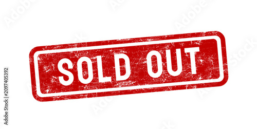 Quadro su tela Sold out red rubber stamp with grunge texture