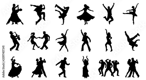 Photography 70 Diverse Silhouette Dance Poses Vector Set: Ballet, Hip Hop, Ballroom, Jazz, a