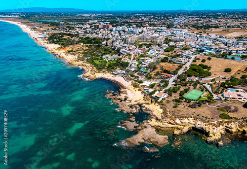 Beaches in Albufeira in the Faro District, Algarve, Portugal