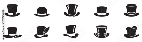 Obraz na płótnie Top hat icon set