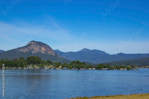 camping by the lake and mountains