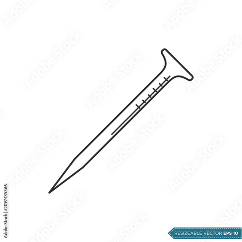 Simple Metal Nail Icon Vector Template Illustration Design