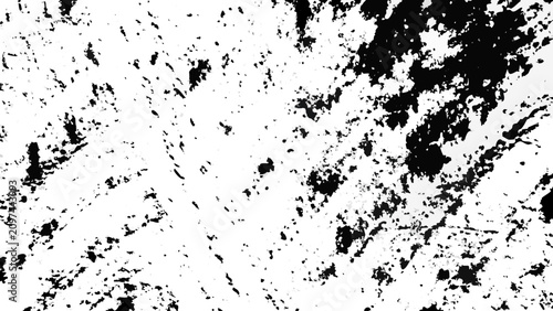Fotografie Distress texture with irregular black shapes on a white background grunge style