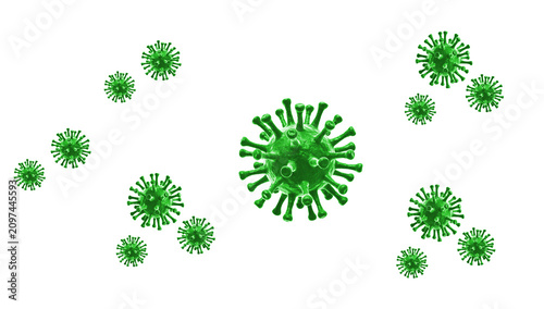 Fotografía Infectious Virus Particle on Transparent Background