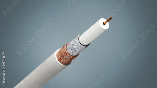 Fotografie Coaxial cable showing detailed layers. 3D illustration