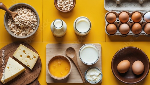 Set of different dairy prod...