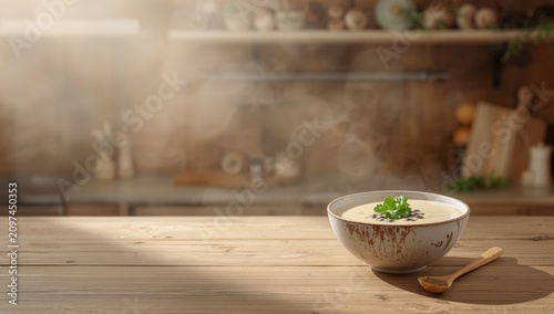 Steaming Bowl of Soup with ...
