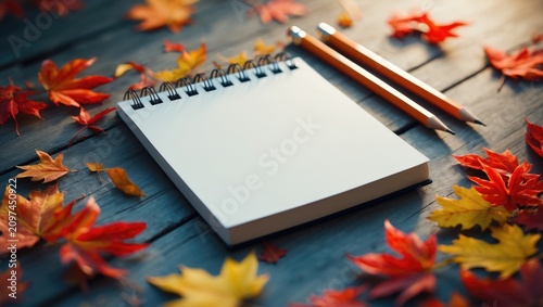Notebook with pencils and a...
