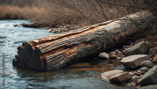 Uprooted tree stump with ex...