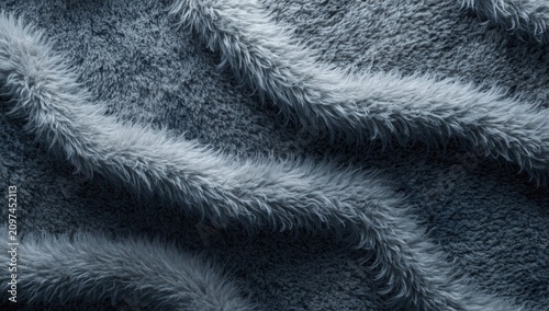 Soft Textured Blue Fur Fabr...