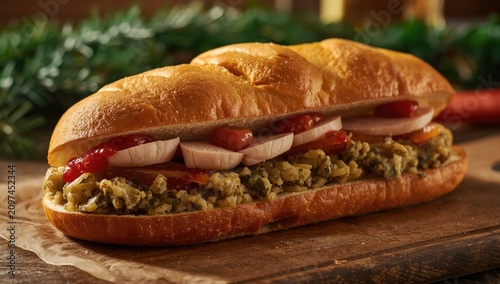 Submarine Sandwich Filled w...