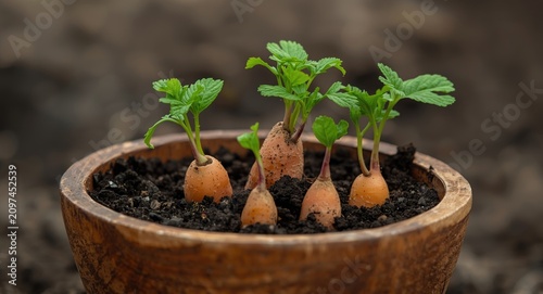 Fresh Carrots Growing in So...