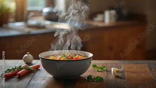 Steaming Bowl of Fresh Vege...