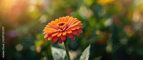 Vibrant Orange Flower in Bl...