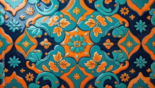 Old tiles feature an intric...
