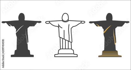 Christ the Redeemer Landmark Logo Set