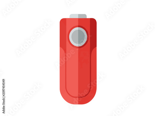 Red Personal Safety Pepper Spray Canister or Panic Alarm for Self Defense Vector Illustration