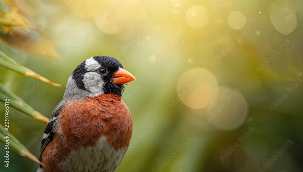 Fototapeta premium Gorgeous Sparrow Portrait - Soft Focus Background, Warm Light, Nature Close-Up