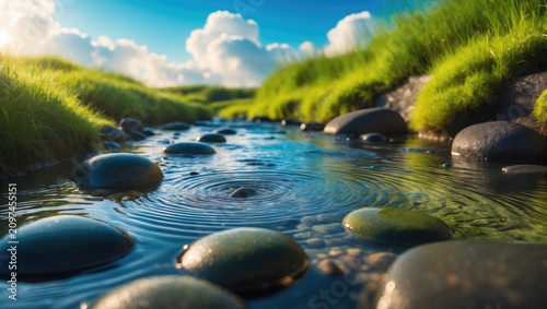 The gentle current of a riv...