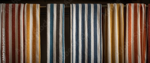 Striped Towels Hanging on a...