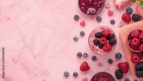Fresh berries and dessert c...