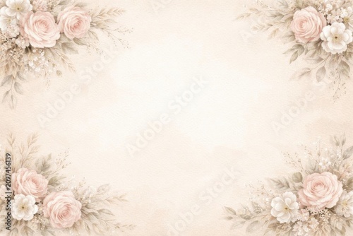 Floral Border Design with S...