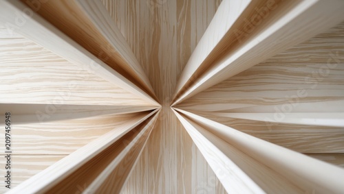 Top view of light wood wall...