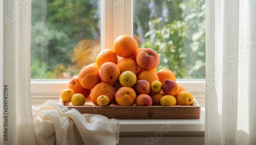 Colorful Fruits Piled on a ...